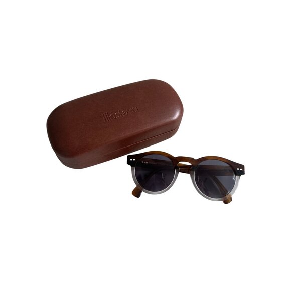 ILLESTEVA Brown Ombre Framed Round Sunglasses with Case - Picture 3 of 9